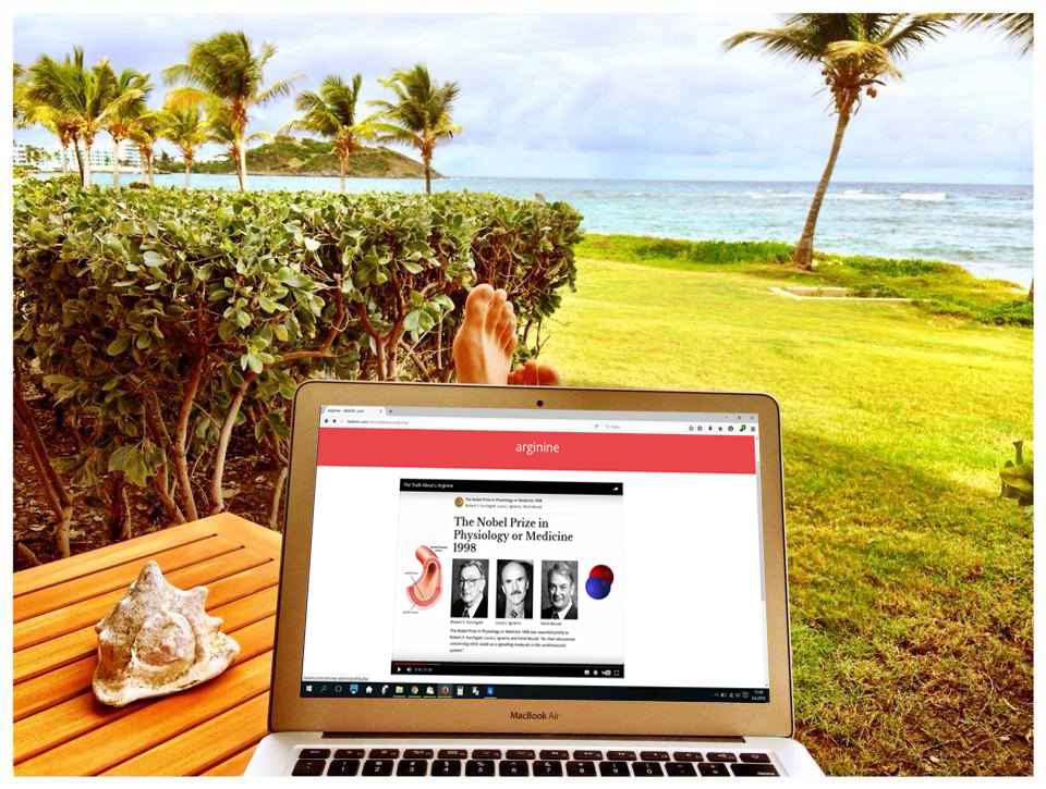 beach front laptop with arginine